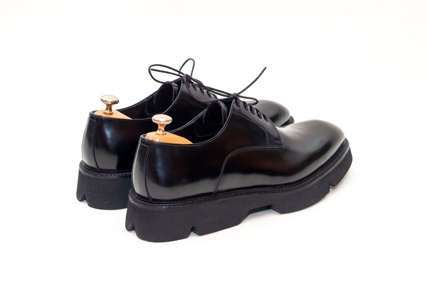 Peacock Plain Black Derby Shoe