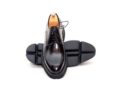 Peacock Plain Black Derby Shoe