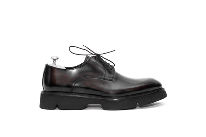 Peacock Plain Black Derby Shoe