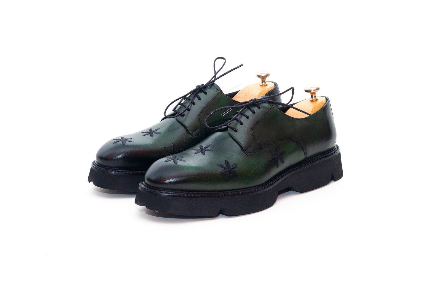 Peacock Green Star Derby Shoe