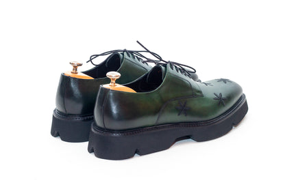 Peacock Green Star Derby Shoe