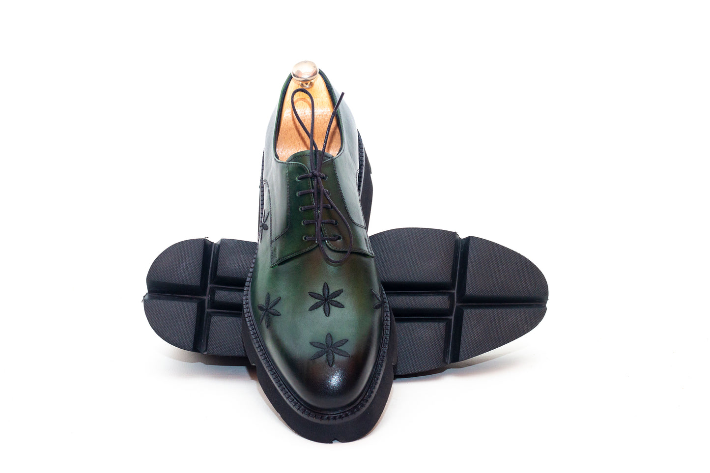 Peacock Green Star Derby Shoe