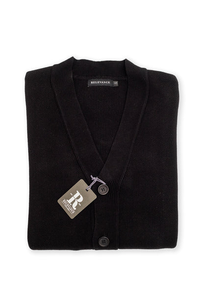 Black Cotton Cardigan