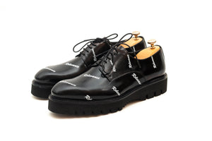 Peacock White Monogram Derby Lace-up