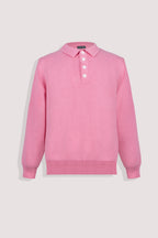 Baby Pink Long Sleeve Knitted Polo