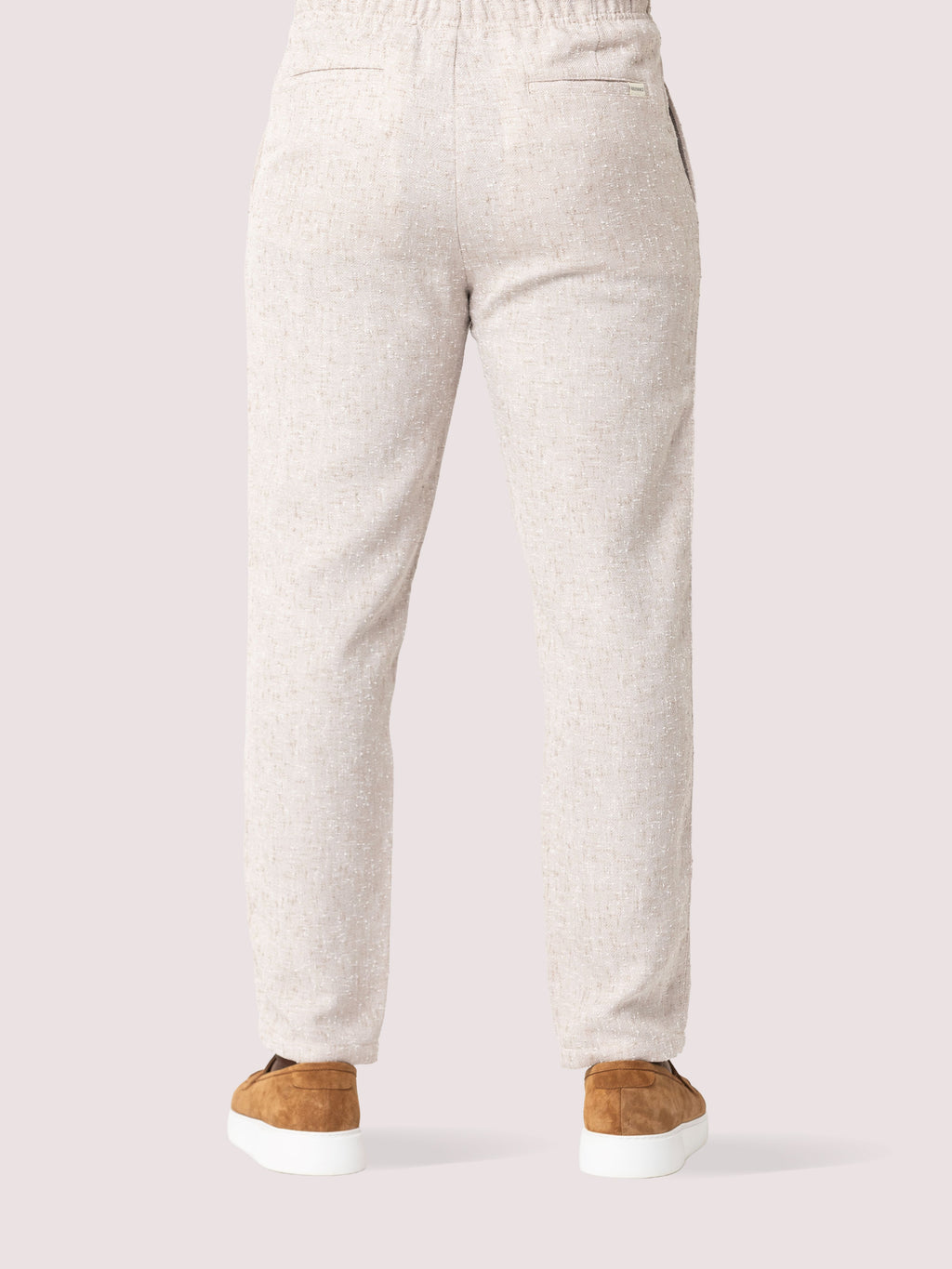 Regular Fit Jacquard Pants - Latte