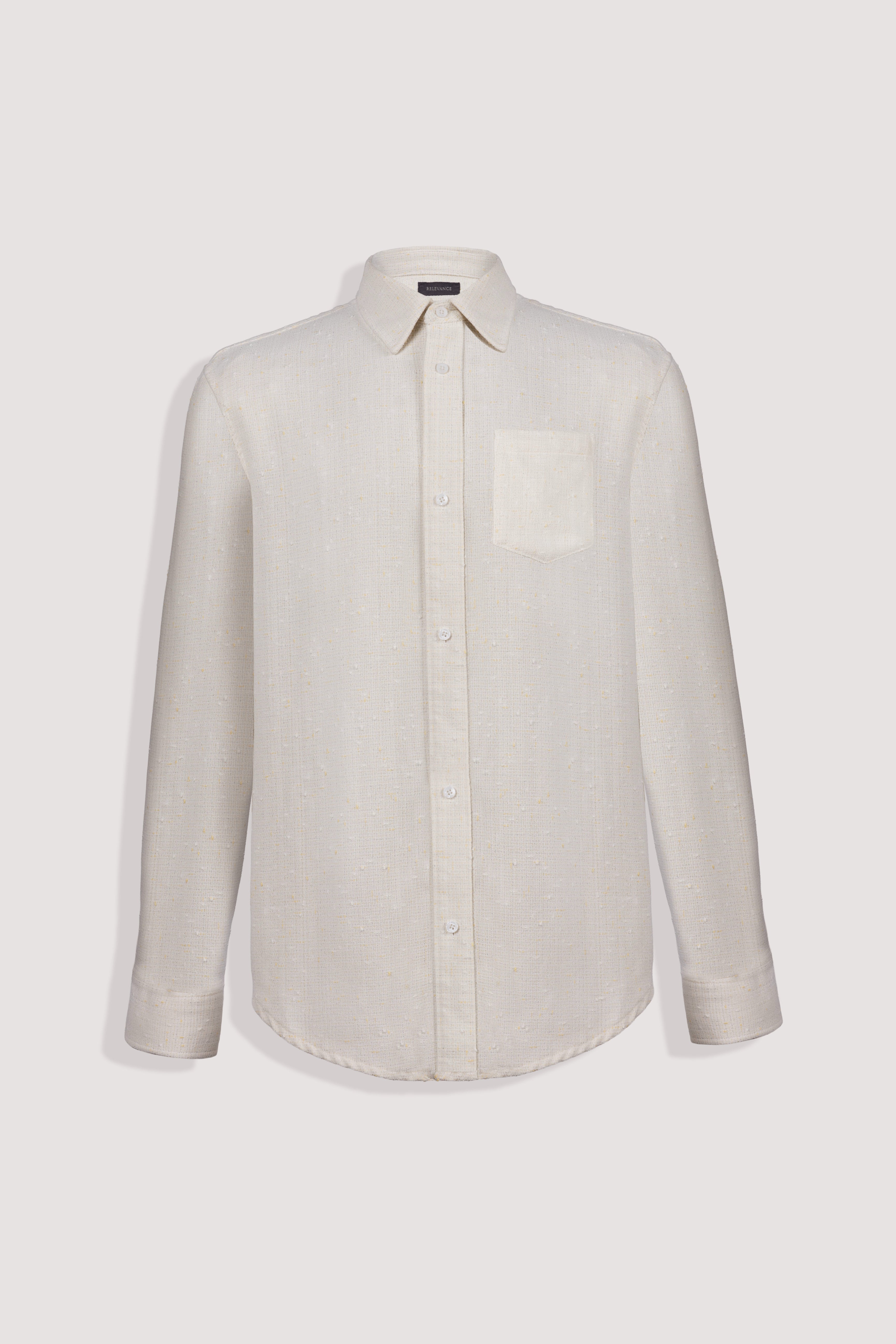 Relaxed Fit Textured Shirt - Off White