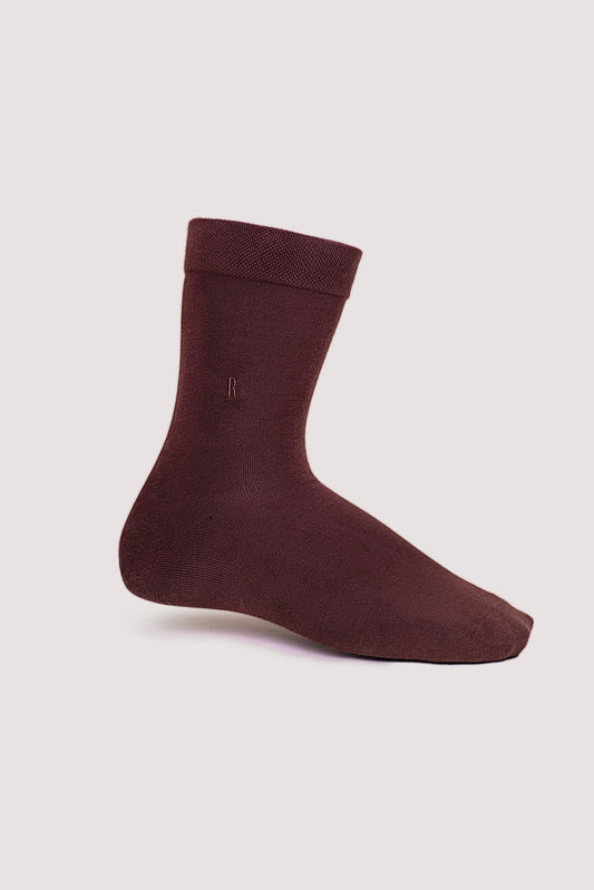 Mercerised Cotton Socks - Dark Brown