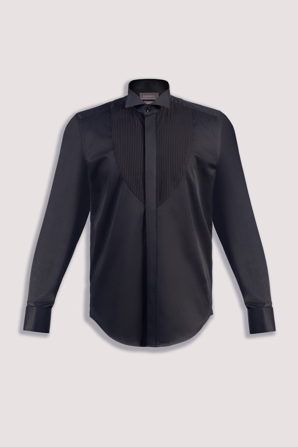 Black Pleated Tuxedo Shirt