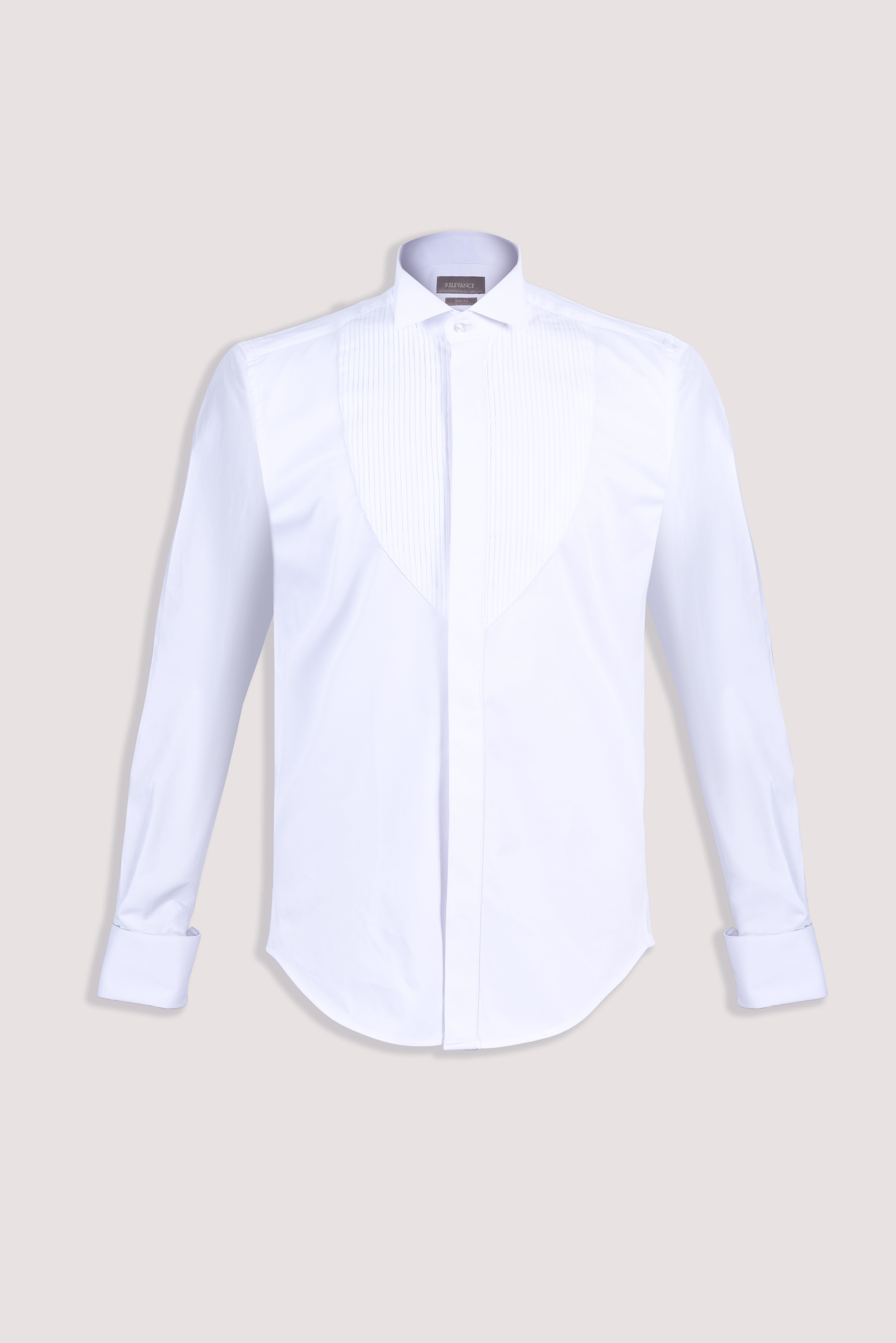 White Pleated Tuxedo shirt