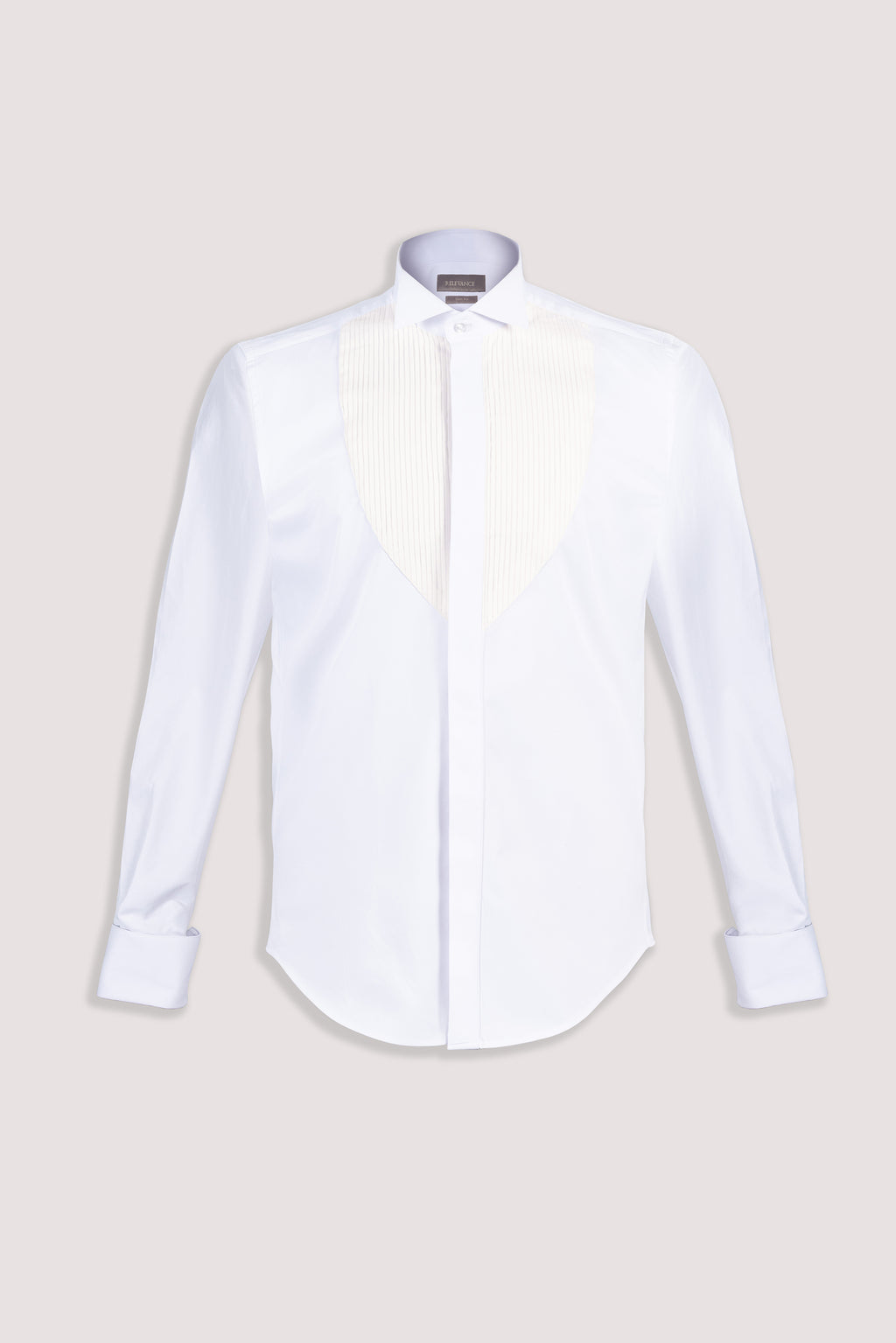 White Pleated Tuxedo shirt