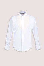 White Pleated Tuxedo shirt