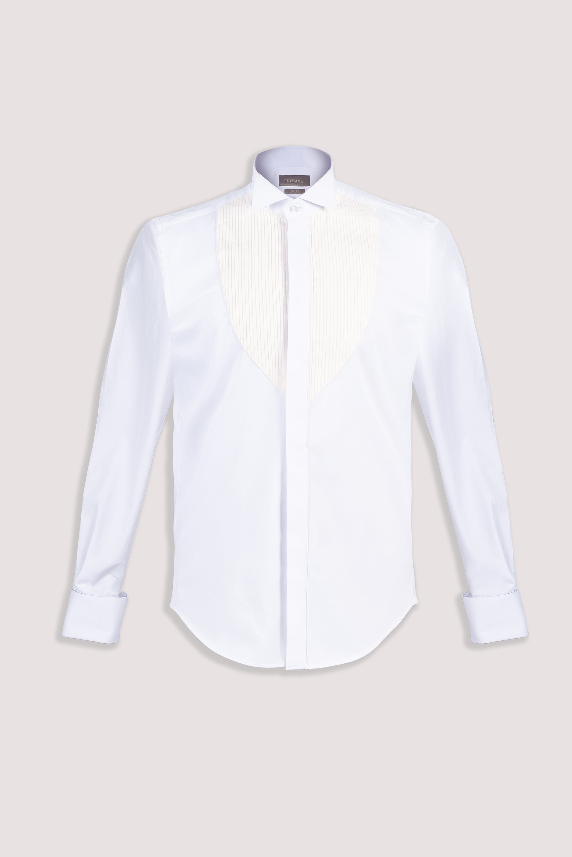White Pleated Tuxedo shirt