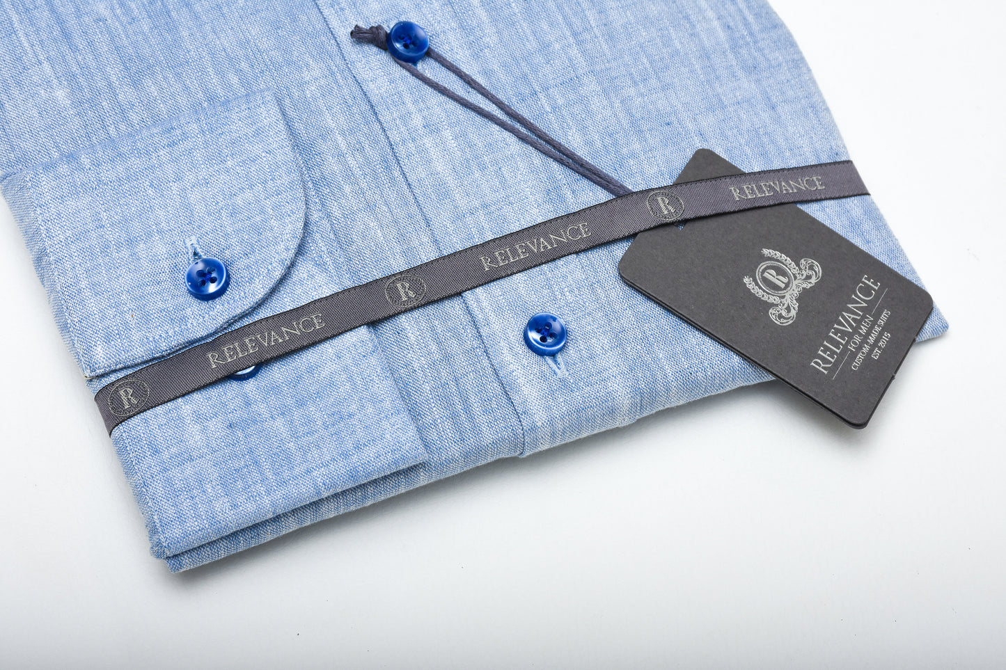 100% Linen Shirt - Powder Blue