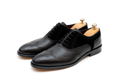 Black Classic Brogue with Suede