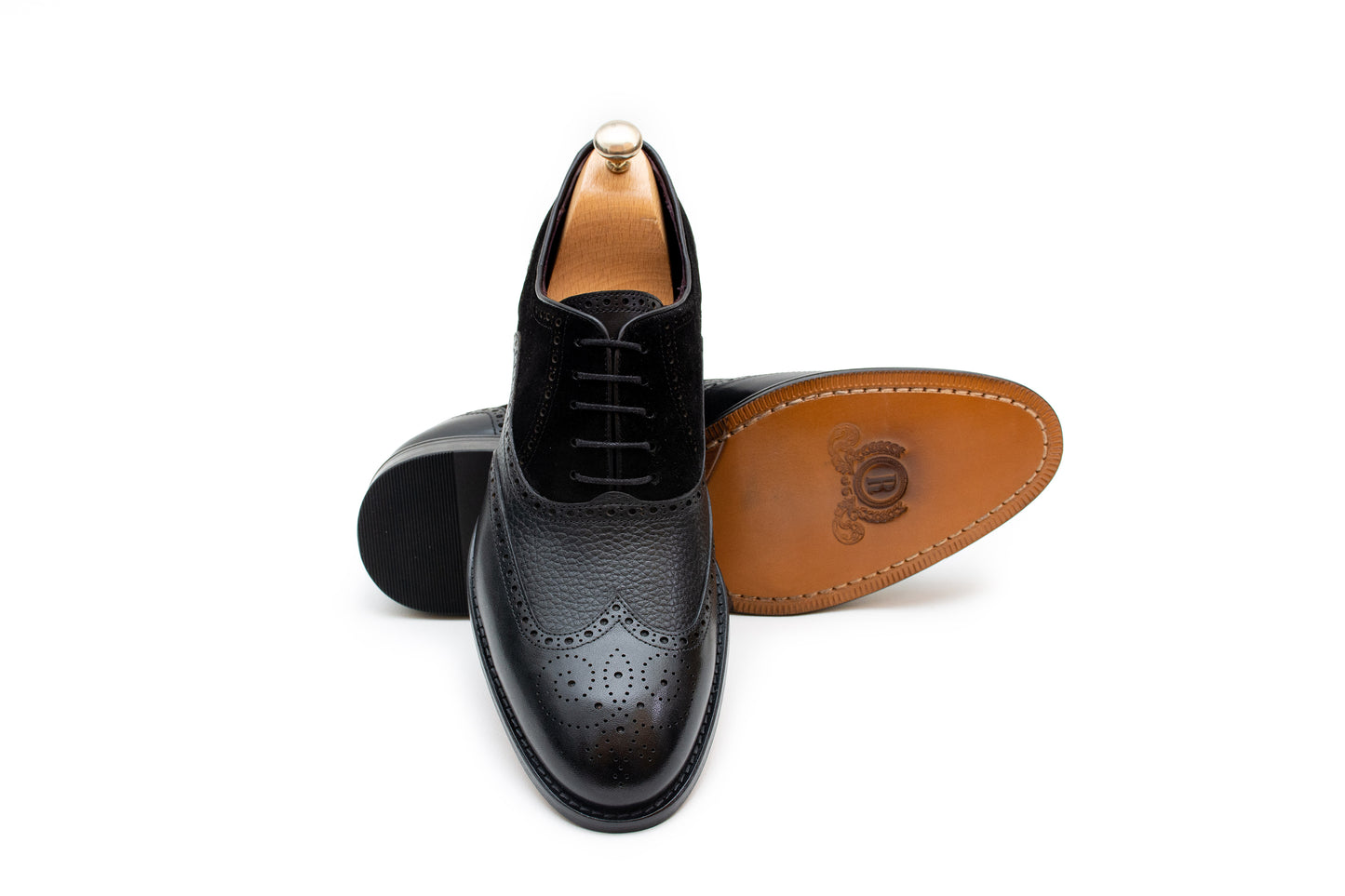 Black Classic Brogue with Suede