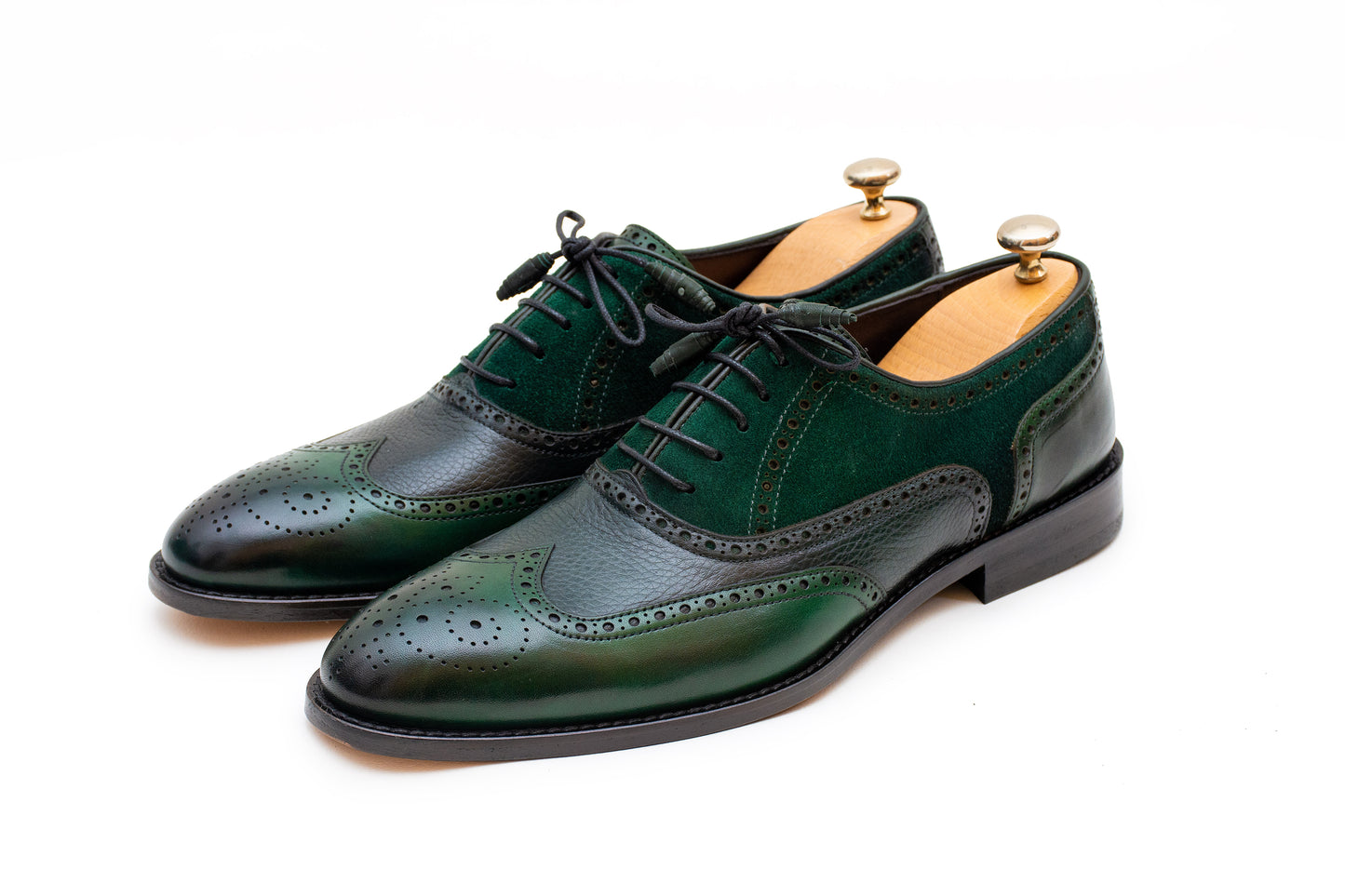 Emerald Green Classic Brogue with Suede