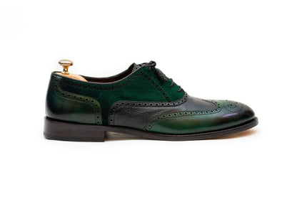 Emerald Green Classic Brogue with Suede