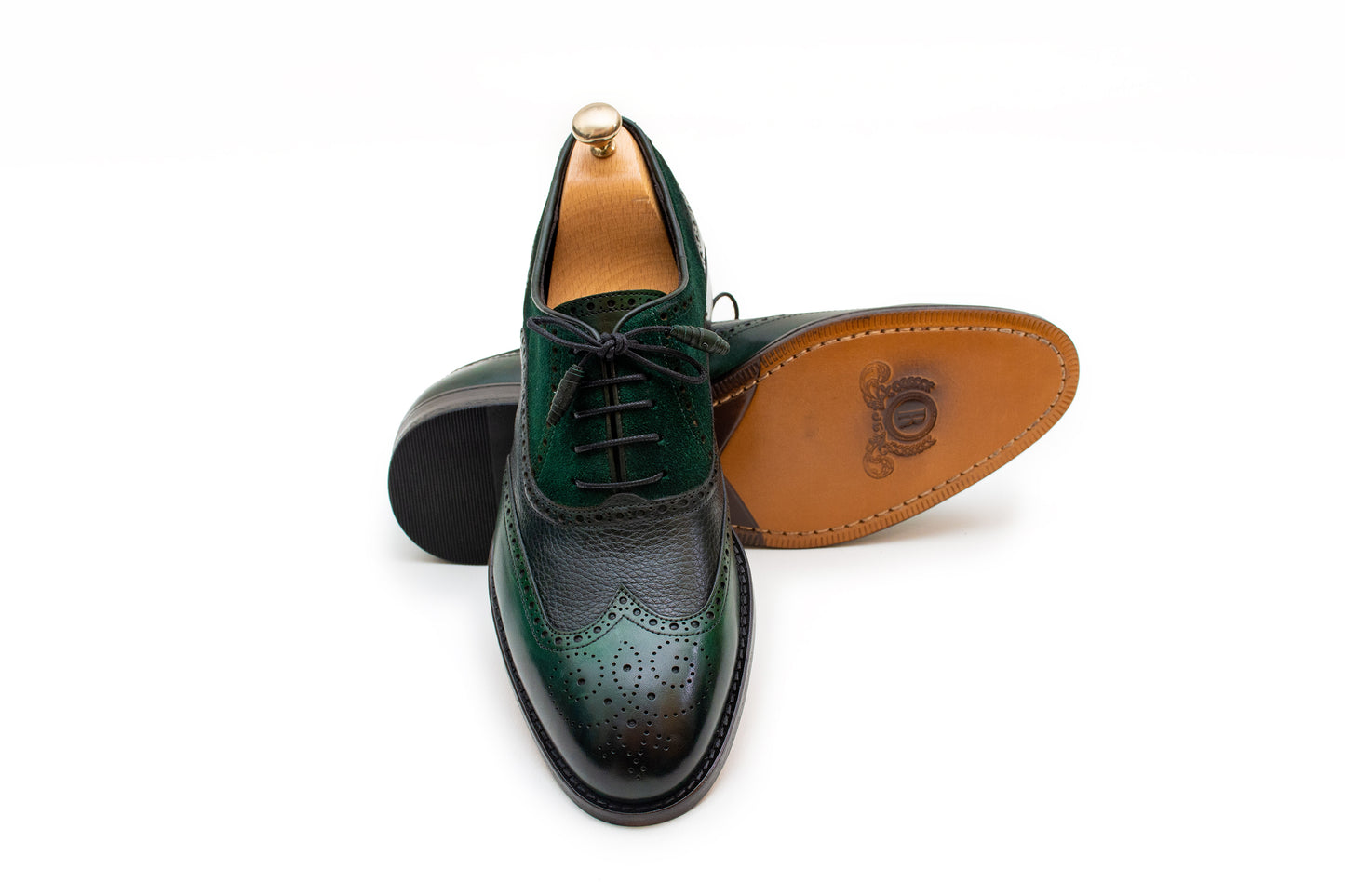 Emerald Green Classic Brogue with Suede