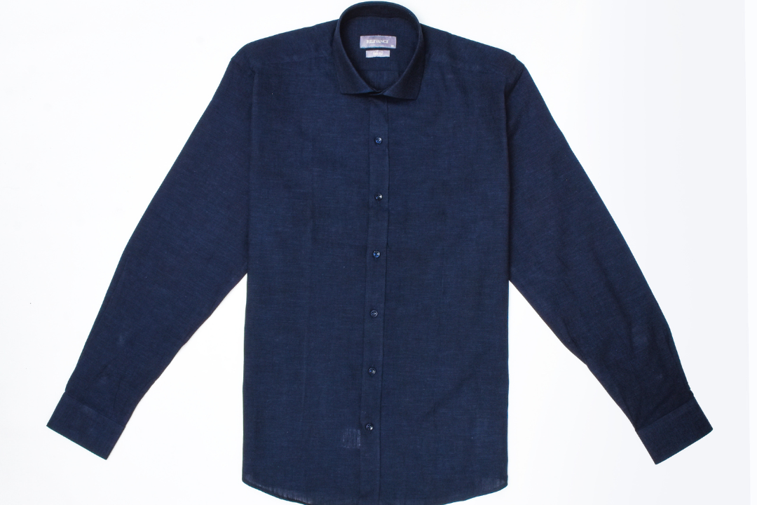 100% Linen Shirt - Navy