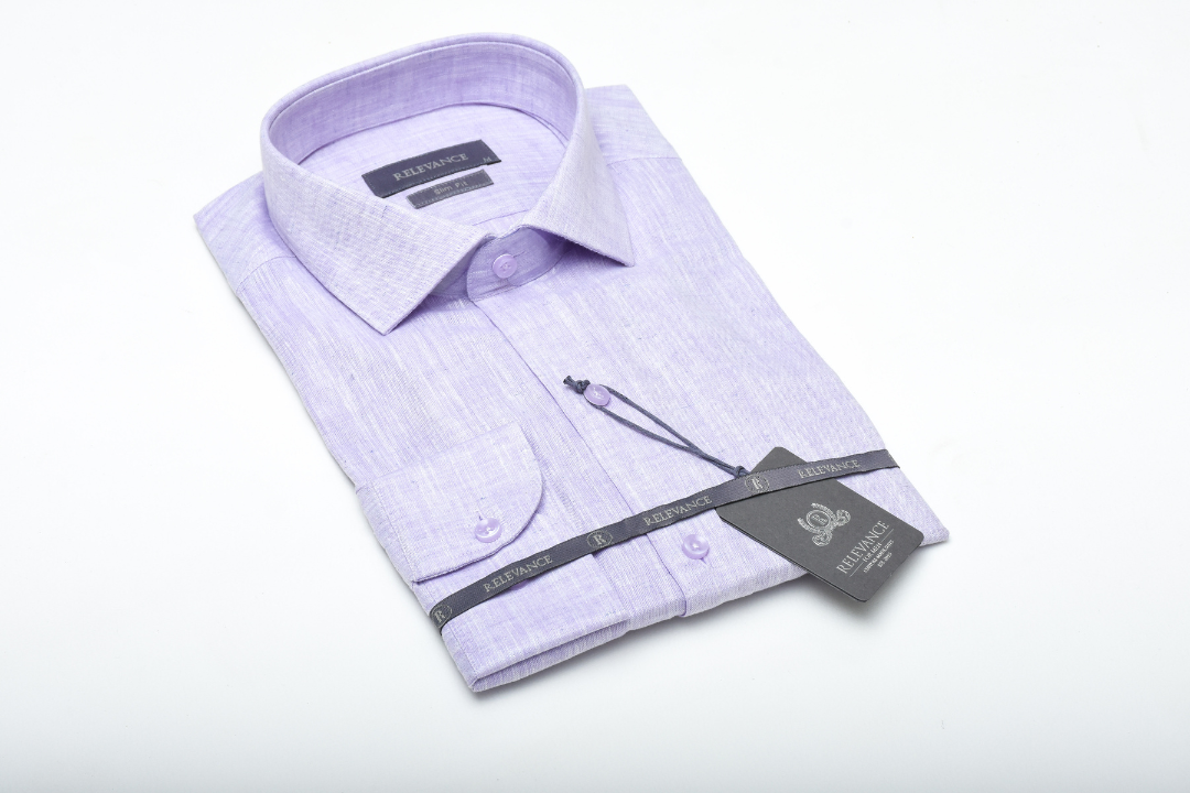 100% Linen Shirt - Lilac