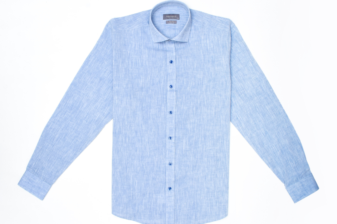 100% Linen Shirt - Powder Blue