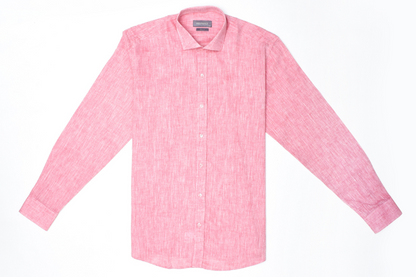 100% Linen Shirt - Salmon